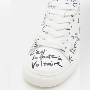 Zadig & Voltaire flash graffiti smooth leather trainers white sneakers New 8.5-9